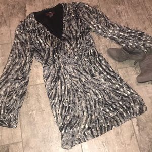 Sexy silver wrap dress